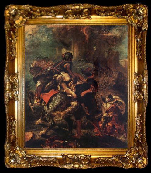 framed  Ferdinand Victor Eugene Delacroix The Rap of Rebecca, ta009-2